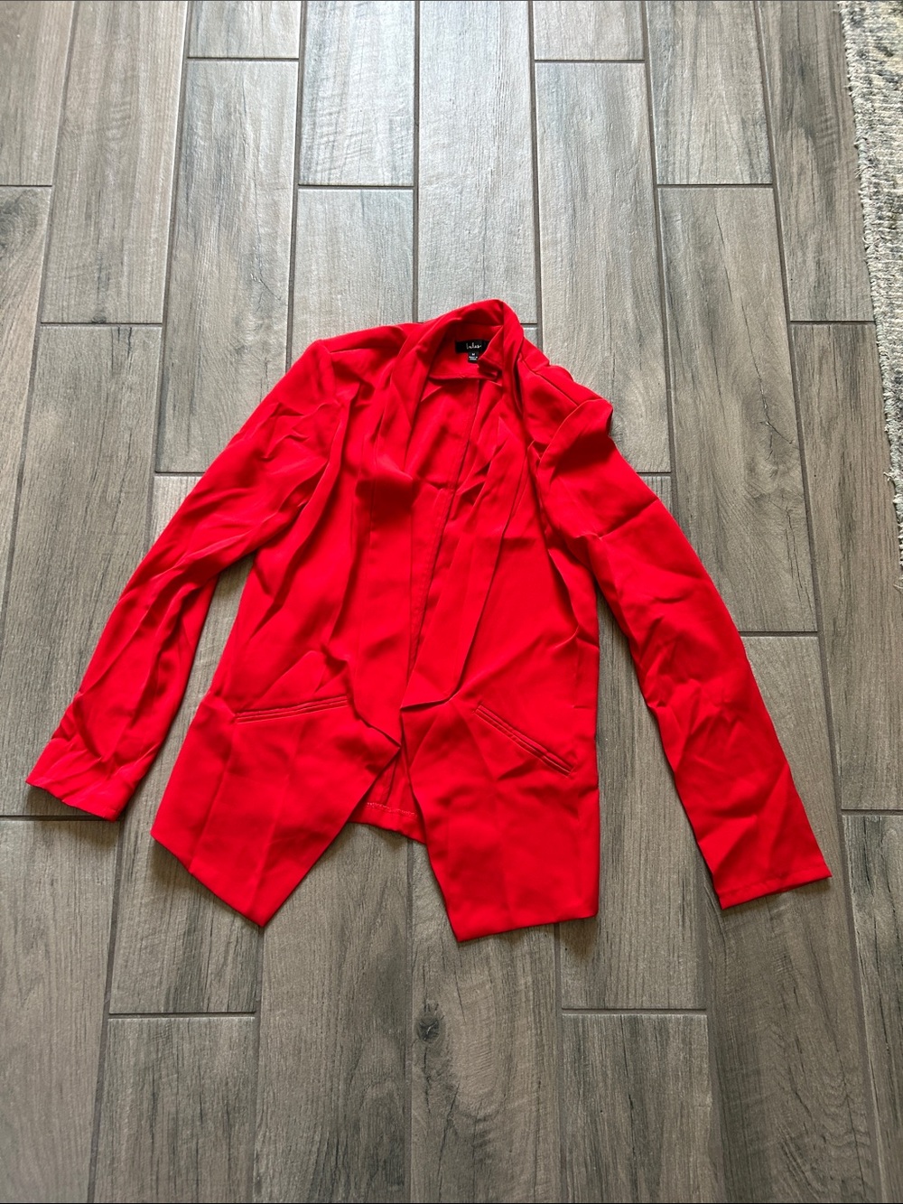 Lulu's Vibrant Red Open-Front Blazer